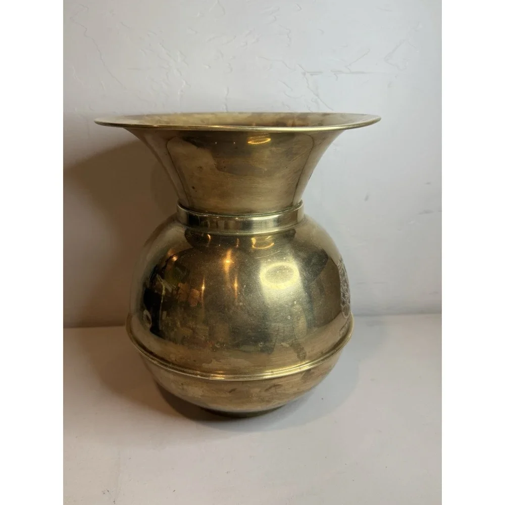 Vtg Wells Fargo & Co Overland Stage Brass Spittoon Bucket 11